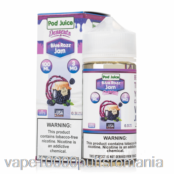 Vape Romania Blue Razz Gem - Suc De Păstăi - 100ml 12mg